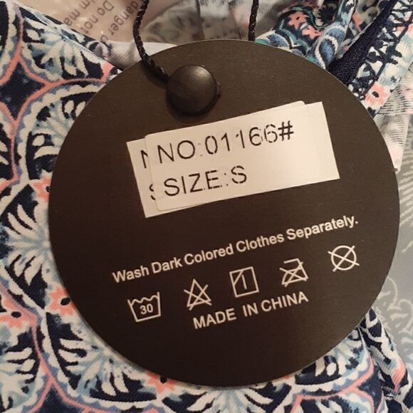 New Mooncore Two Piece Blue Print Ruffle Bikini Set Women's Size Small New - Picture 5 of 6